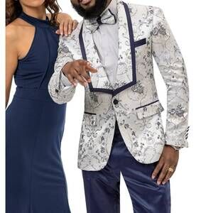 NEW KENT & PARK men's fashion blazer with matching bowtie in blue